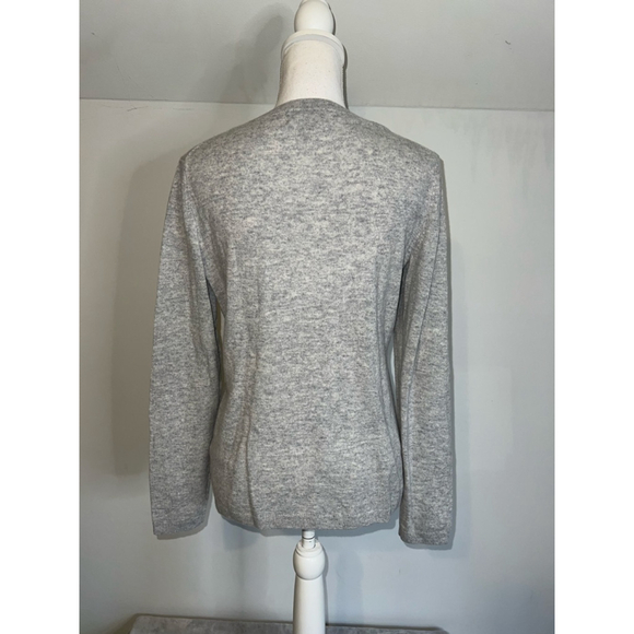 Women's Lands' End Gray Cashmere Crew Neck Sweater S - Picture 4 of 8